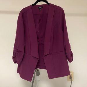 Torrid Ruched 3/4 Sleeve Blazer